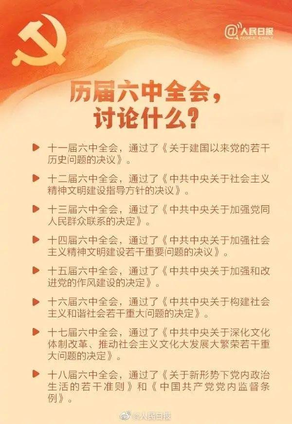 敲黑板！十九屆六中全會知識點來了